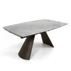 Mesa de salón extensible con tapa de barril de cerámica Made in Italy - Vidrios viadurini