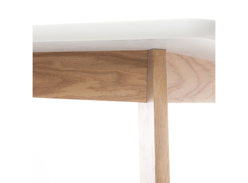Mesa de salón con tablero de MDF y base de madera - Plata viadurini