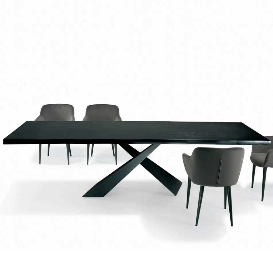 Mesa de salón fija con borde descortezado Made in Italy - Holidays viadurini