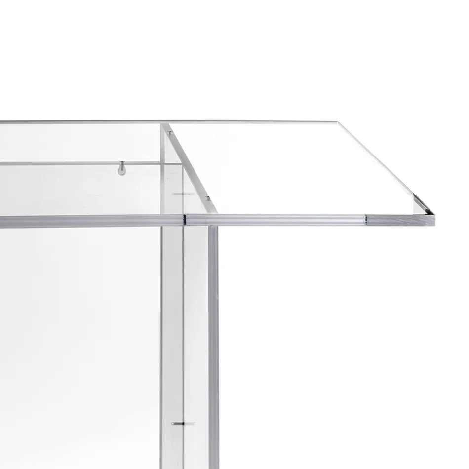 Mesa Selenia de diseño minimalista en plexiglás transparente, fabricada en Italia. viadurini