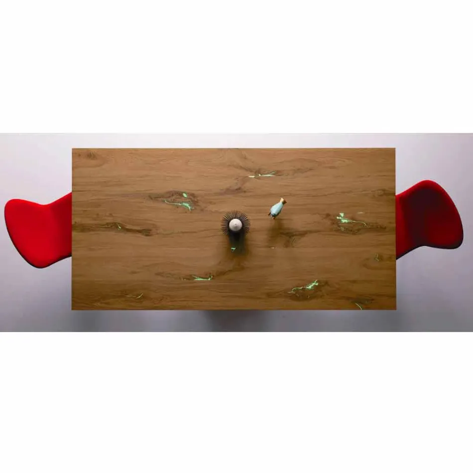 Mesa de diseño extensible hasta 294 cm en madera y metal Made in Italy - Nuzzo viadurini