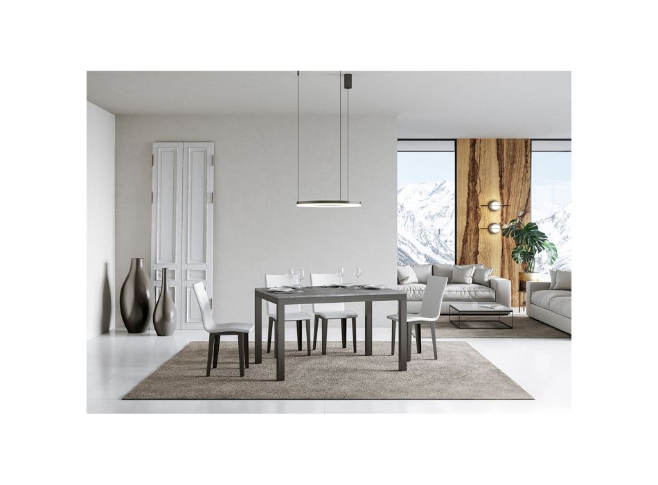 Mesa de diseño con tapa de madera extensible hasta 440 cm Made in Italy - Foxy viadurini