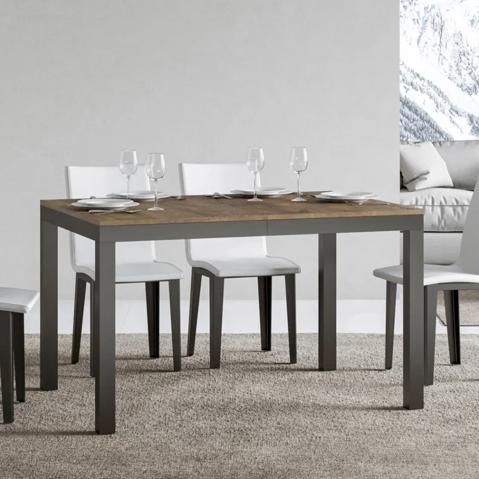 Mesa de diseño con tapa de madera extensible hasta 440 cm Made in Italy - Foxy viadurini