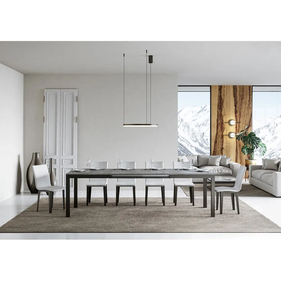 Mesa de diseño con tapa de madera extensible hasta 440 cm Made in Italy - Foxy viadurini
