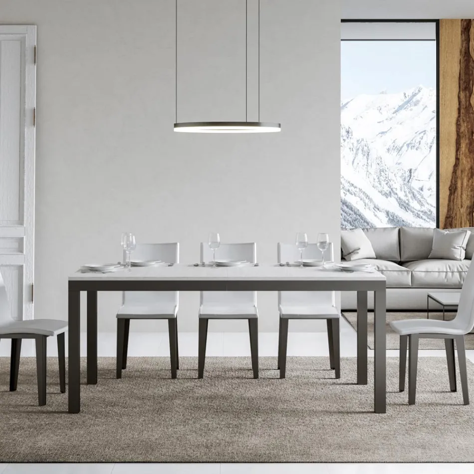 Mesa de diseño con tapa de madera extensible hasta 440 cm Made in Italy - Foxy viadurini