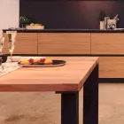 Mesa de diseño moderno en madera de nogal natural, L180xP90cm, Yvonne viadurini