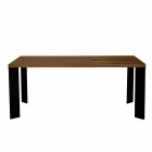 Mesa de diseño moderno en madera de nogal natural, L180xP90cm, Yvonne viadurini