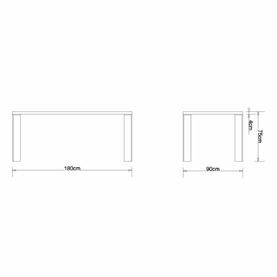 Mesa de diseño moderno en madera de nogal natural, L180xP90cm, Yvonne viadurini