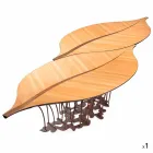 Diseño de roble mesa de chapa de madera y madera de nogal Fenice viadurini