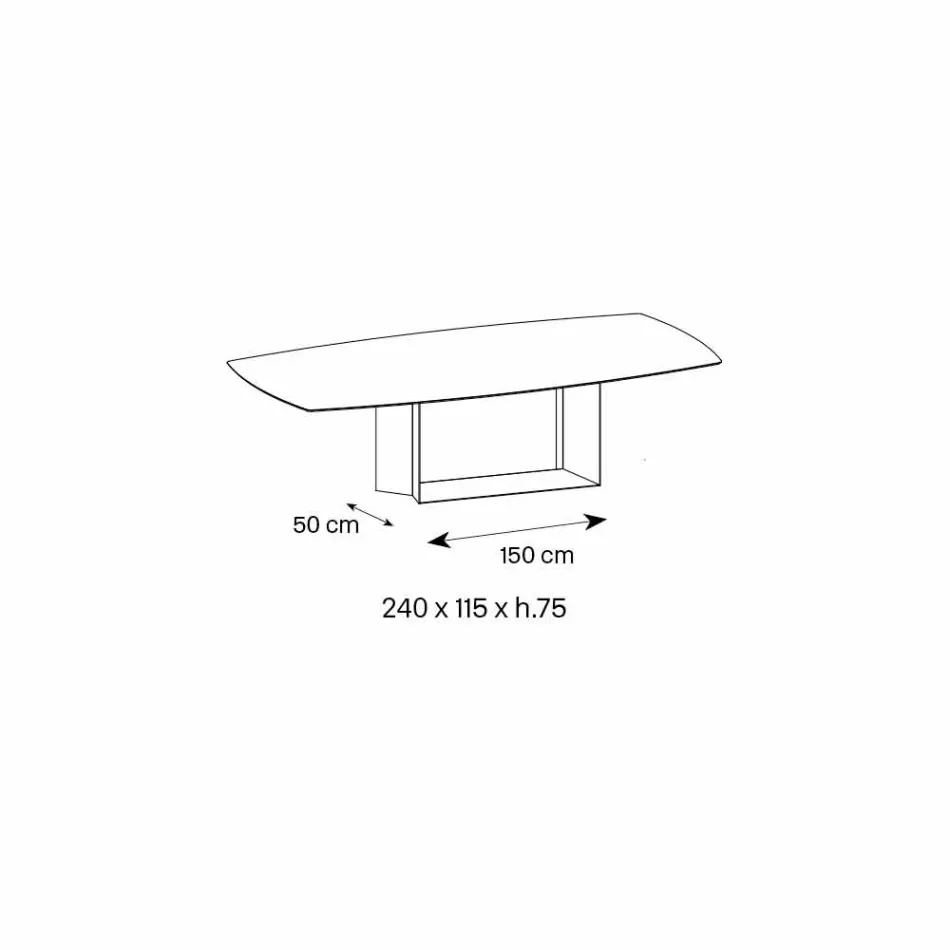 Mesa de diseño en cerámica y metal Matt Noir Desir Made in Italy - Marrón oscuro viadurini