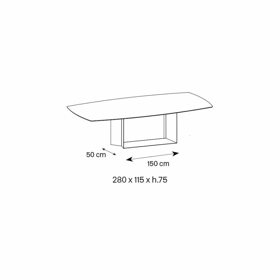 Mesa de diseño en cerámica y metal Matt Noir Desir Made in Italy - Marrón oscuro viadurini