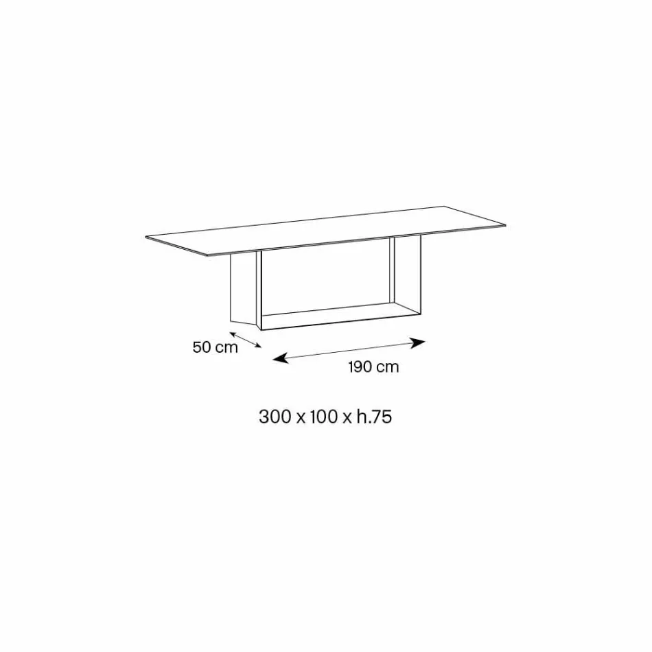 Mesa de diseño en cerámica y metal Matt Noir Desir Made in Italy - Marrón oscuro viadurini