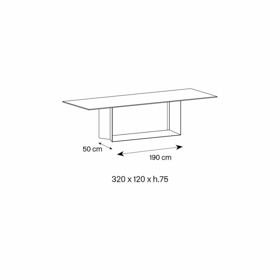 Mesa de diseño en cerámica y metal Matt Noir Desir Made in Italy - Marrón oscuro viadurini