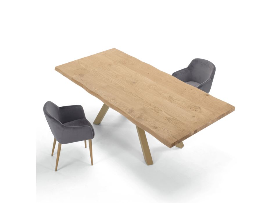 Mesa de diseño en madera y acero hasta 12 plazas Made in Italy – Settimmio viadurini