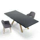 Mesa de diseño en madera y acero hasta 12 plazas Made in Italy – Settimmio viadurini