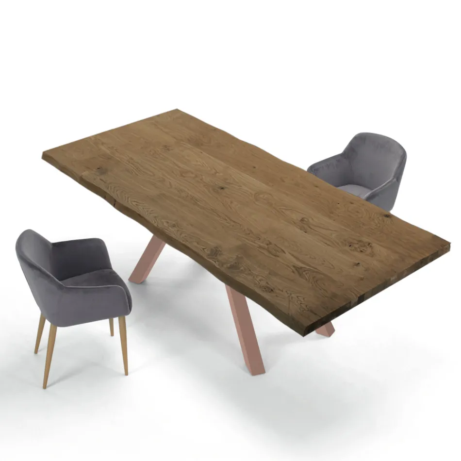 Mesa de diseño en madera y acero hasta 12 plazas Made in Italy – Settimmio viadurini