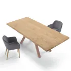 Mesa de diseño en madera y acero hasta 12 plazas Made in Italy – Settimmio viadurini