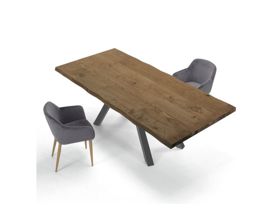 Mesa de diseño en madera y acero hasta 12 plazas Made in Italy - Settimmio viadurini