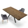 Mesa de diseño en madera chapada y acero Made in Italy - Settimmio