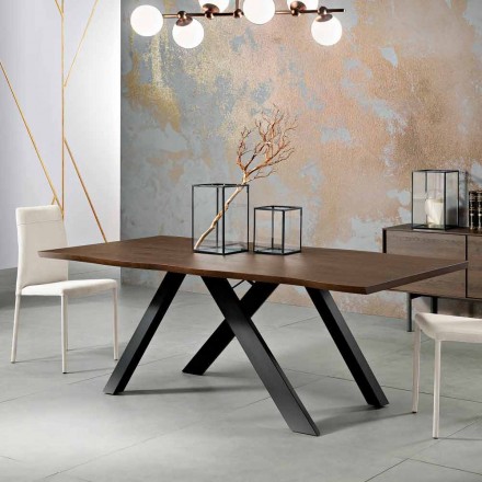 Mesa de diseño en madera maciza producida en Italia, Wilmer. viadurini