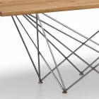 Mesa de diseño moderno con tapa de madera y base de metal, Esperia viadurini