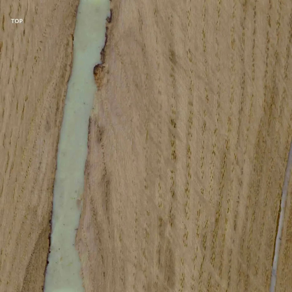 Mesa de diseño moderno con tapa de madera y base de metal, Esperia viadurini