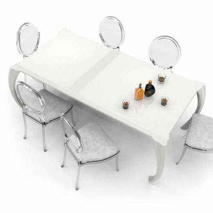 Mesa de comedor de diseño moderno hecha en Italia, Milzano viadurini