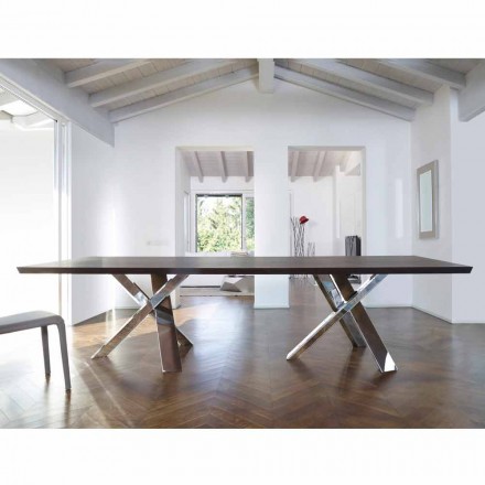 Mesa de diseño moderno de madera 270x120cm hecha en Italia Tree viadurini