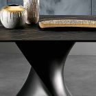 Mesa de vidrio de cerámica de diseño moderno hecha en Italia, Clark viadurini