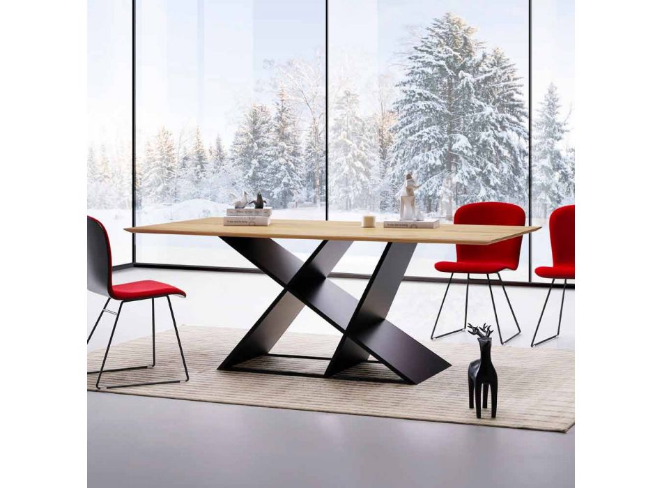 Mesa de diseño moderno en madera multicapa hecha en Italia Amaro viadurini