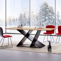 Mesa de diseño moderno en madera multicapa hecha en Italia Amaro