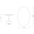 Mesa Eero Saarinen H 74 con Tapa Ovalada en Mármol Calacatta Dorado Made in Italy - Escarlata viadurini