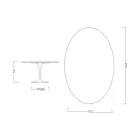 Mesa Eero Saarinen H 74 con Tapa Ovalada en Mármol Calacatta Dorado Made in Italy - Escarlata viadurini