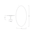 Mesa Eero Saarinen H 74 con Tapa Ovalada en Mármol Calacatta Dorado Made in Italy - Escarlata viadurini