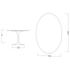 Mesa Eero Saarinen H 74 con Tapa Ovalada en Mármol Calacatta Dorado Made in Italy - Escarlata viadurini