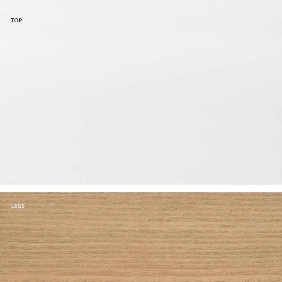 Mesa extensible de cristal y madera maciza fabricada en Italia, Dimitri viadurini