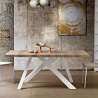 Mesa extensible moderna hecha de madera de melamina hecha en Italia, Wilmer viadurini