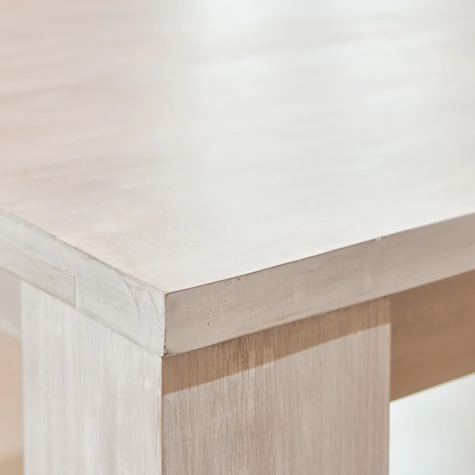 Mesa de salón fija de 190 x 100 cm de madera maciza de teca - Flamenca viadurini