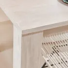 Mesa de salón fija de 190 x 100 cm de madera maciza de teca - Flamenca viadurini