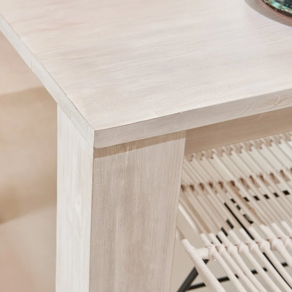 Mesa de salón fija de 190 x 100 cm de madera maciza de teca - Flamenca viadurini