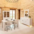 Mesa de salón fija de 190 x 100 cm de madera maciza de teca - Flamenca viadurini