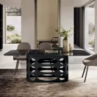 Mesa fija de 210x110 cm con tablero cerámico efecto mármol - Tano viadurini