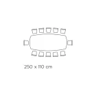 Mesa fija en forma de barril con tapa de acero y laminado Made in Italy - Grotta viadurini