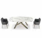 Mesa barril fija con tapa laminada Made in Italy - Settimmio viadurini