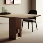 Mesa Fija con Base con Cuadrados Decorativos Made in Italy - Maugrim viadurini