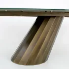 Mesa Fija con Base de Acero y Tapa de Cerámica Made in Italy - Pantalón viadurini