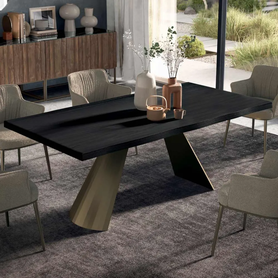 Mesa Fija con Borde Descortezado Irregular Made in Italy - Gafas viadurini