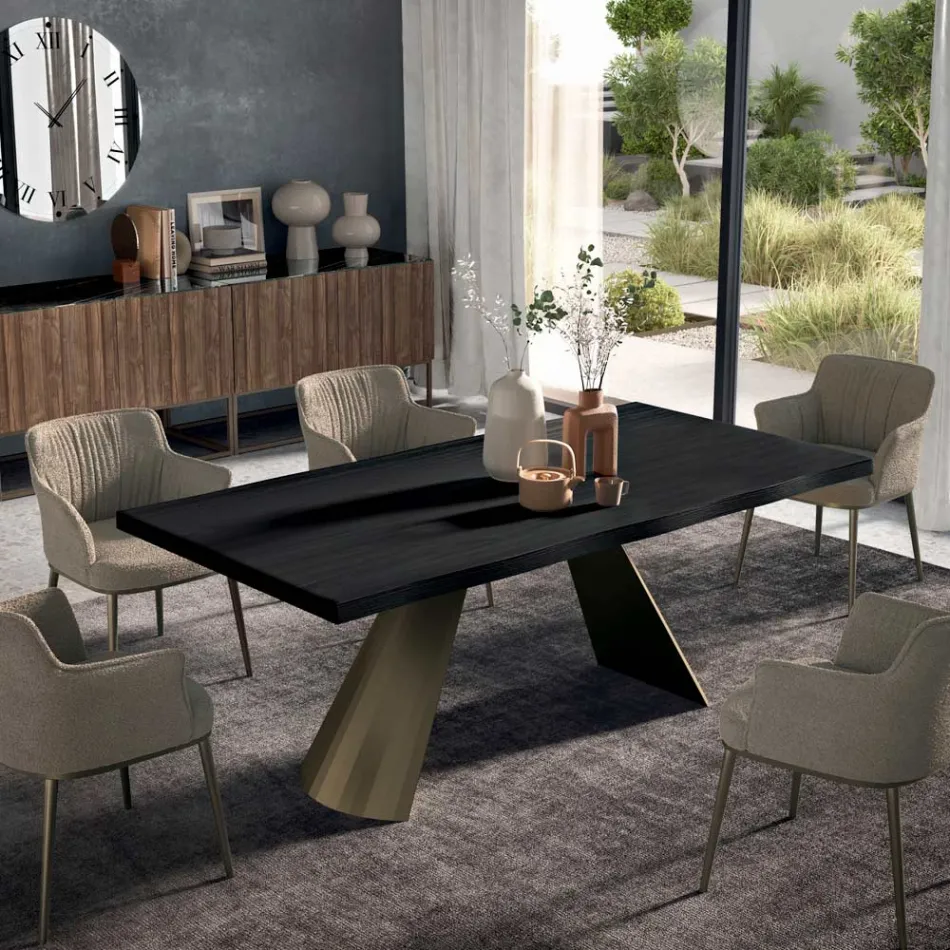 Mesa Fija con Borde Descortezado Irregular Made in Italy - Gafas viadurini