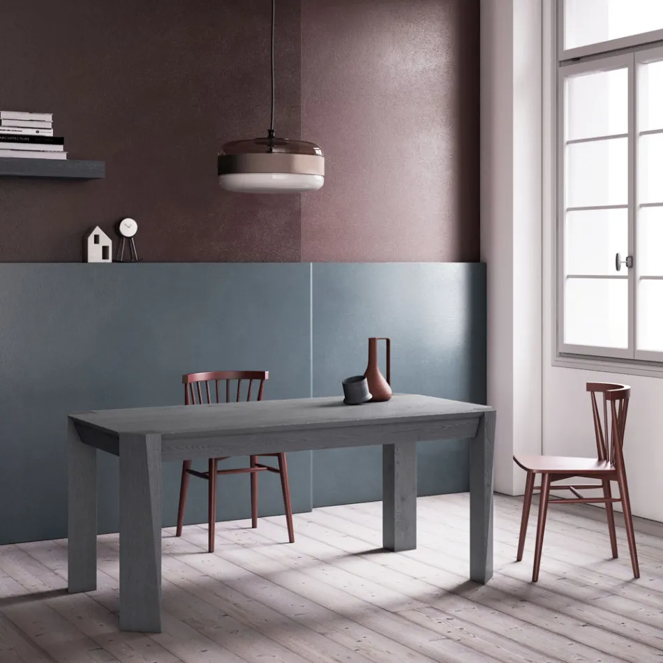 Mesa Fija con Tapa de Tablero Biselado Made in Italy - Tratto viadurini