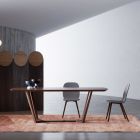 Mesa fija con tapa perfilada y base de madera Made in Italy - Digory viadurini